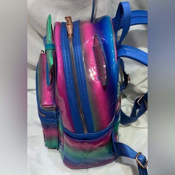 Loungefly/Disney Minnie Mouse multi color stripped mini backpack - Picture 9 of 12